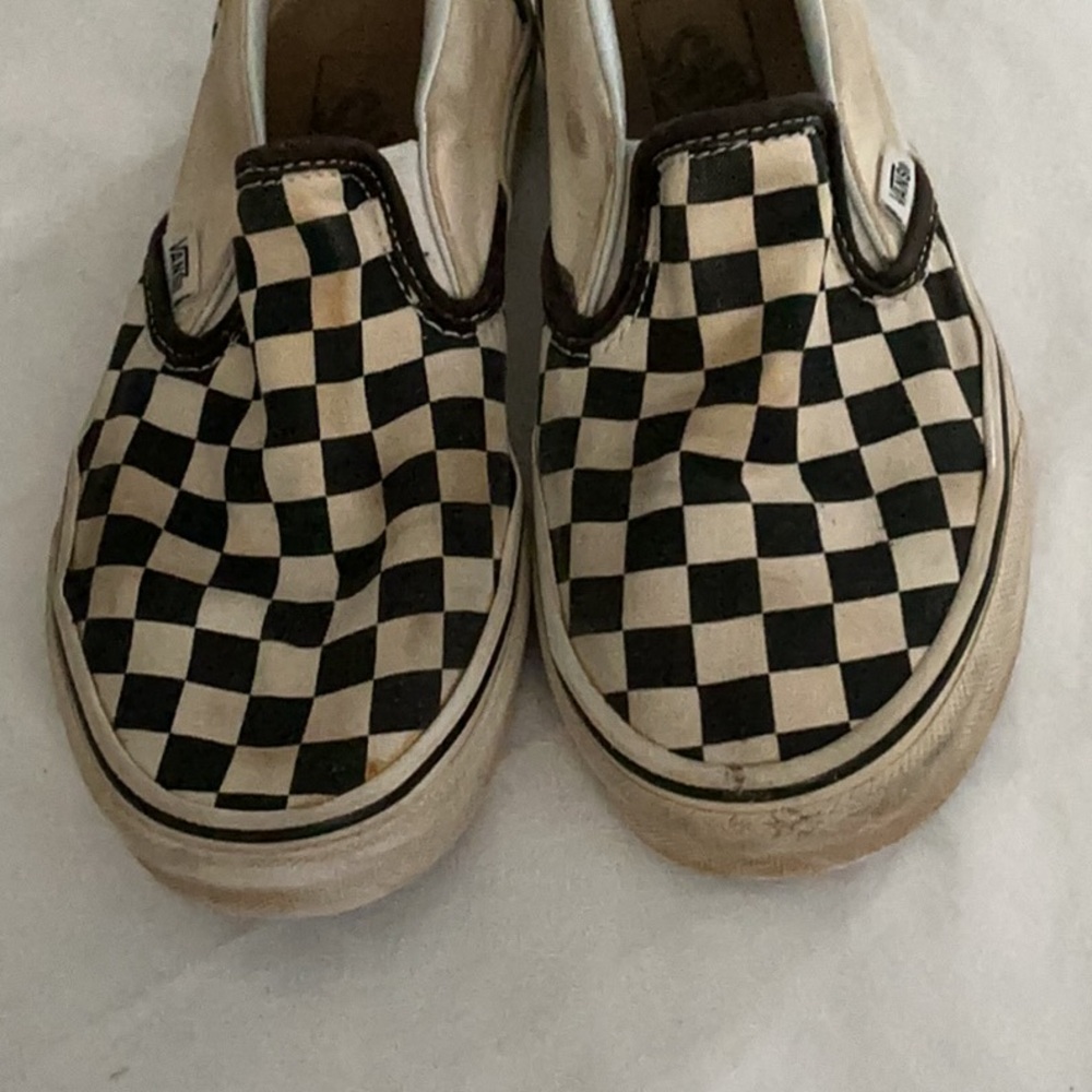 Vans Checkered Slip-On Sneakers - Black and Cream - Picture 2 of 2
